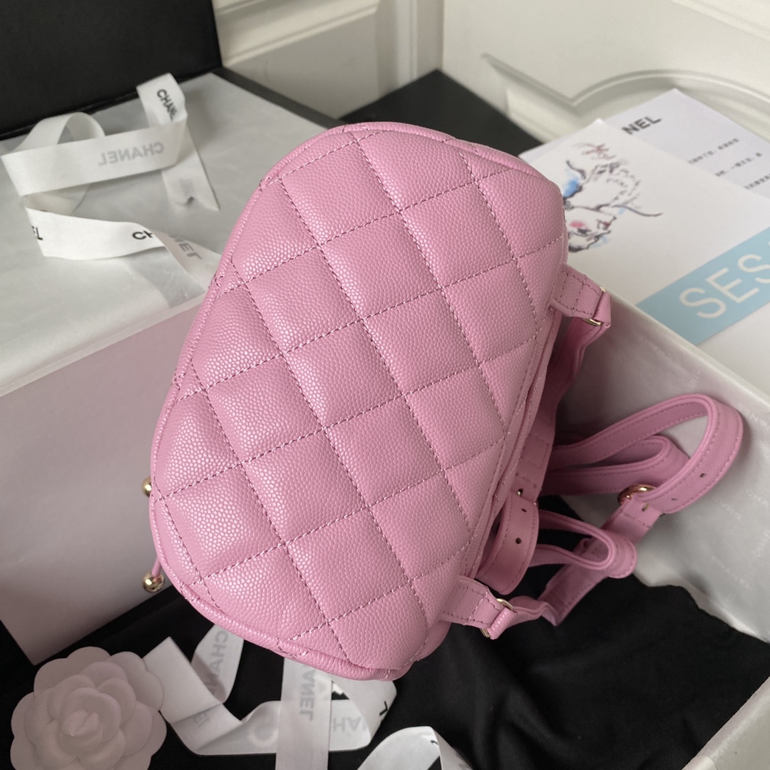 Caviar Leather Mini Backpack AS4058 Rose Pink